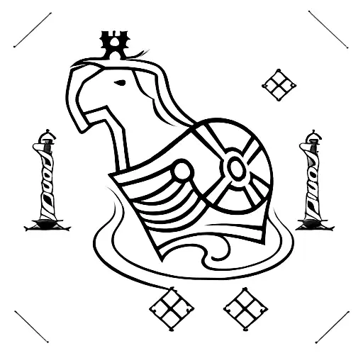 chess board with one piece moved tattoo design idea