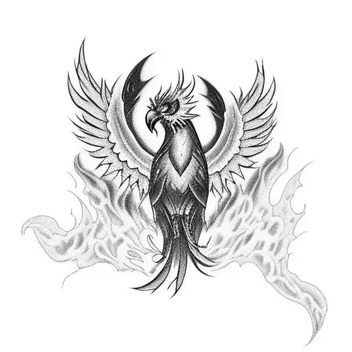 Phoenix rising out of ashes. include names Amy and Jasper. include 90's theme cartoons. full arm sleeve tattoo design idea