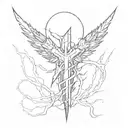 Thunderbolt tattoo design idea