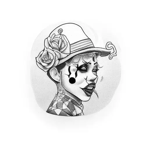 gangster girl clown drawing