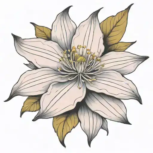 clematis flower tattoo design idea