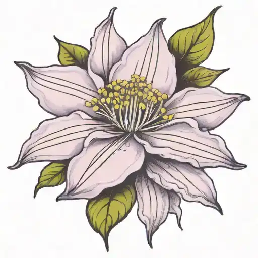 clematis flower tattoo design idea