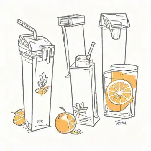 stamp with orange juice carton tattoo design idea