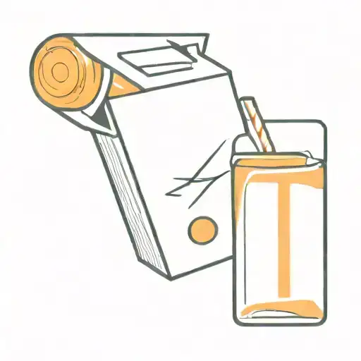 letter stamp with orange juice carton tattoo design idea