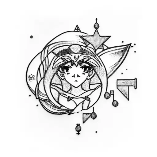 sailor moon stick tattoo design idea