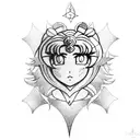 sailor moon stick tattoo design idea