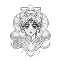 sailor moon stick tattoo design idea