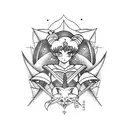 sailor moon stick tattoo design idea