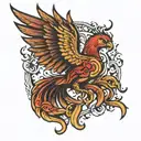 Phoenix flying tattoo design idea
