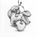 Cherry fruit tattoo design idea