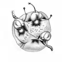 Cherry fruit tattoo design idea