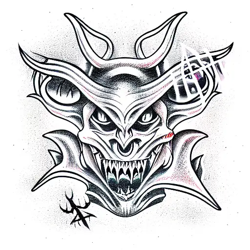 Devil Tattoo sketch handmade design over vintage paper Stock Photo  Alamy