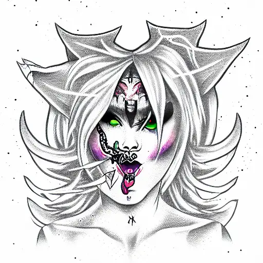 demon girl tattoo design idea