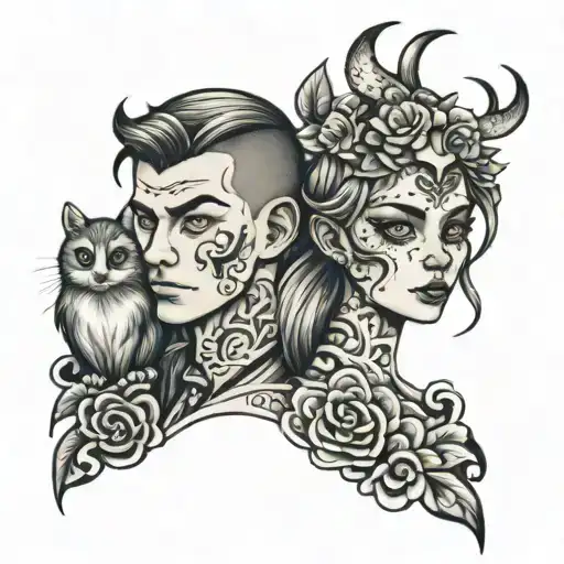 family love brother and sister tattoo design idea