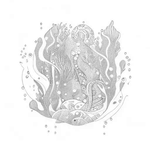 UNDERWATER written with music notes and some bubbles tattoo design idea