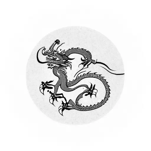 It’s a dragon that wrappes itself around the outline of the country Vietnam. It has a star in it just like the Vietnam. tattoo design idea