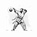 Judo player executing a perfect throw tattoo design idea