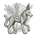 Path to heaven anubis gate tattoo design idea
