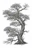 leafless tree tattoo design idea