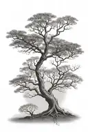 leafless tree tattoo design idea