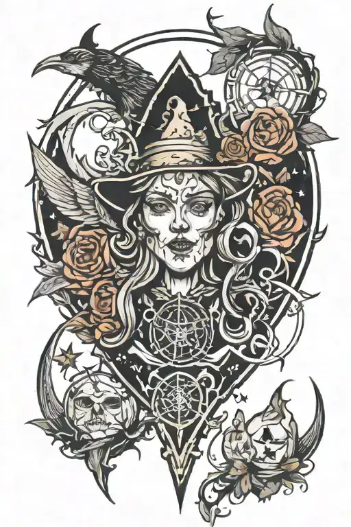 witchcraft inspired tattoo tattoo design idea