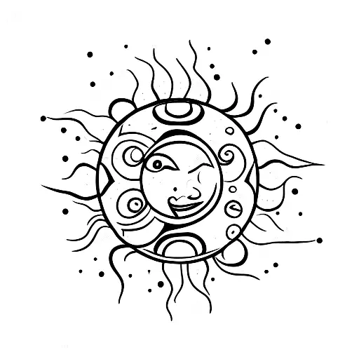 Sun and Moon tattoo design idea