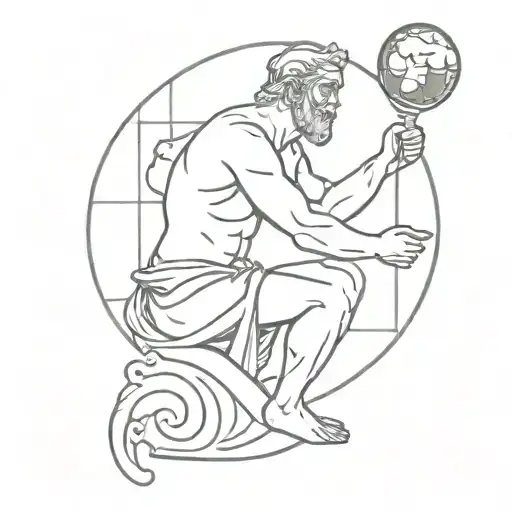 Greek god Atlas holding the world tattoo design idea