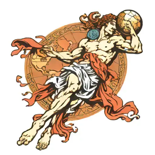 Greek god Atlas holding the world tattoo design idea