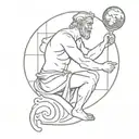 Greek god Atlas holding the world tattoo design idea
