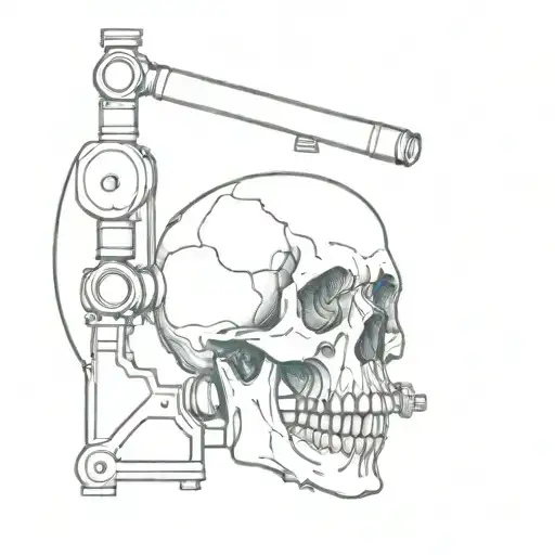 microscope, skull tattoo design idea