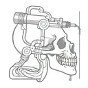 MICROSCOPE, SKULL with a snake inside tattoo design idea