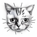 cat and heart tattoo design idea