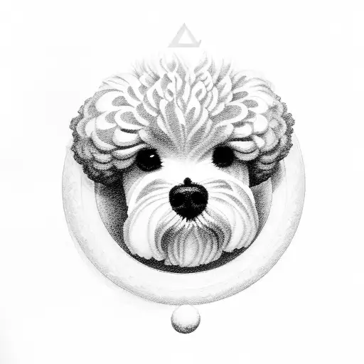 bichon maltes tattoo design idea