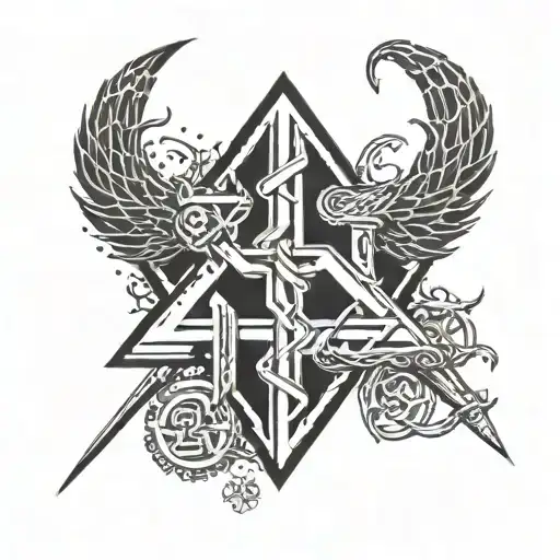 viking rune algiz dagaz inguz uruz ansuz tattoo design idea