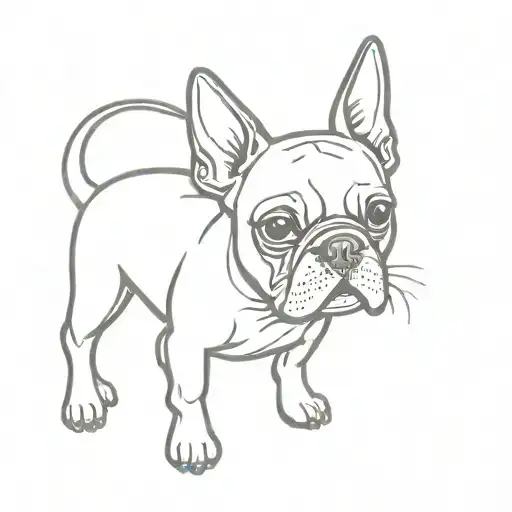 boston terrier tattoo design idea