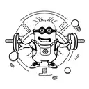 Minion lifting weights tattoo design idea