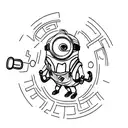 Minion lifting weights tattoo design idea