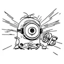 Minion lifting weights tattoo design idea