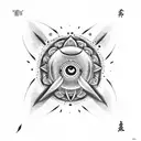 itachy's mangekyou sharingan on kunai tattoo design idea