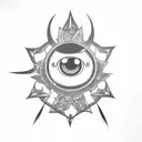 itachy's mangekyou sharingan on kunai tattoo design idea