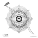 itachy's mangekyou sharingan on kunai tattoo design idea