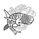 Ocean, butterfly, turtle, shark, snake tattoo design idea