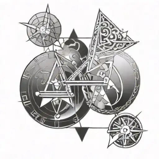 libra and capricorn tattoo design idea