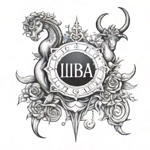 libra and capricorn tattoo design idea