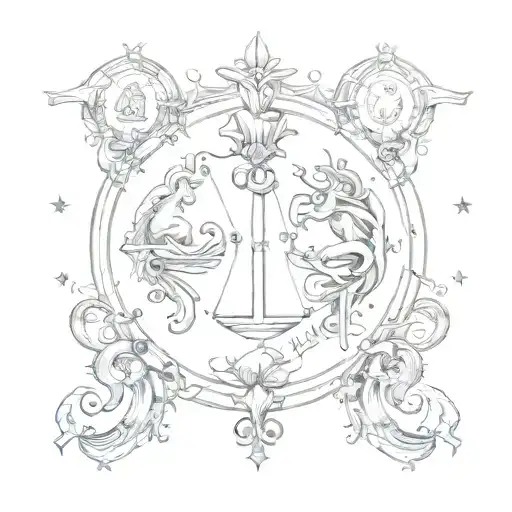 libra and capricorn tattoo design idea