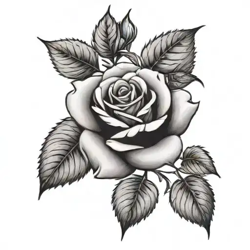 #41. with small rose intertwined tattoo design idea