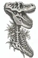 dinosaur skeleton tattoo design idea