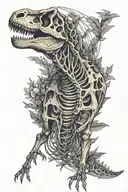 dinosaur skeleton tattoo design idea