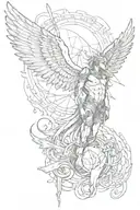 Icarus hubris and downfall tattoo design idea