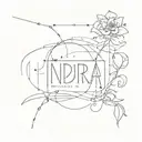 A  strikethrough list with the next text: Indra, ITR, Milkcrate tattoo design idea